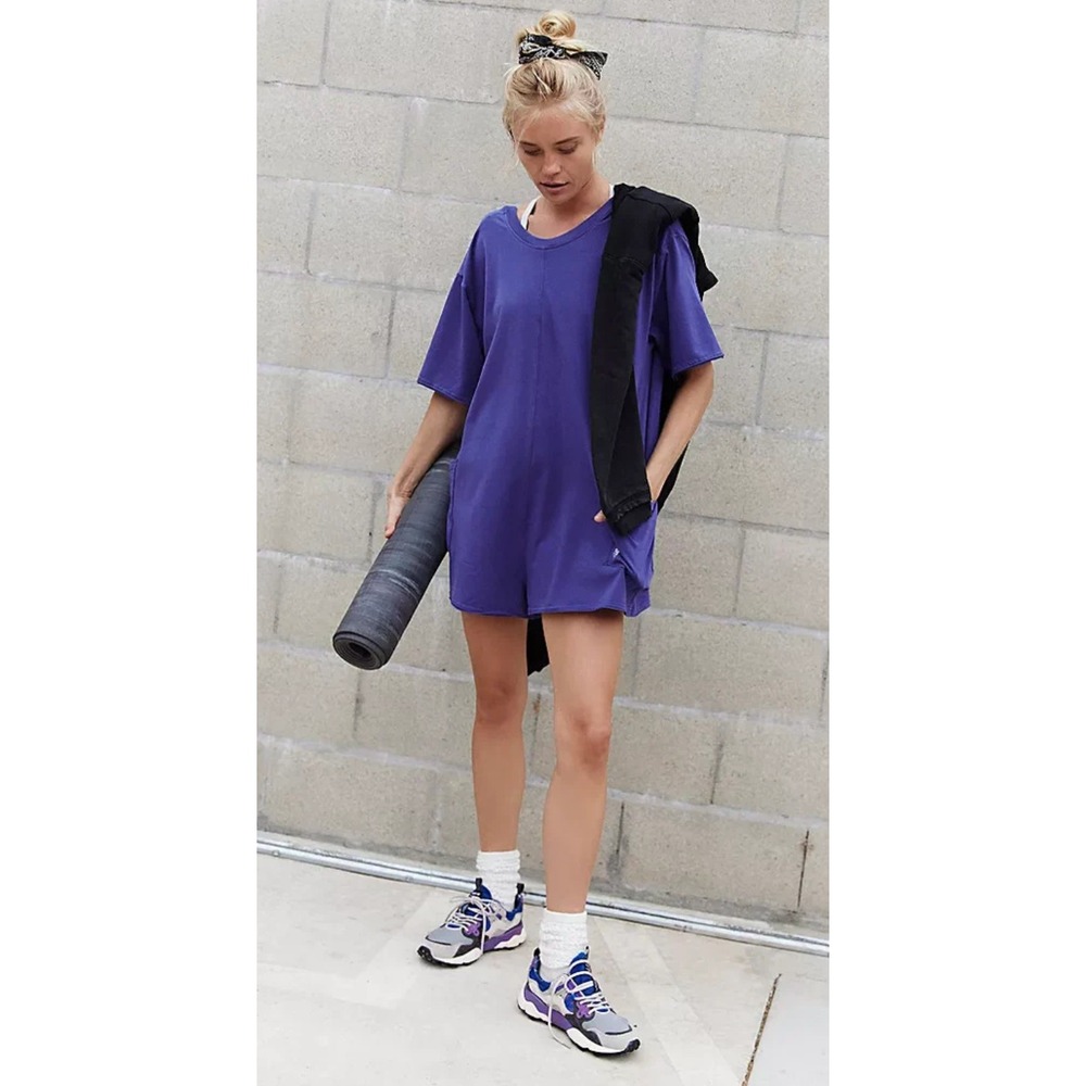 Free People Movement T-Shirt Dress Open Back Pockets Athleisure XS